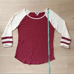 Lucky Brand Rugby tee top shirt S burgundy GUC